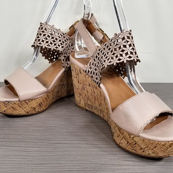 Caslon 'Hanna' Platform Wedge Sandal, Natural Leather, Womens Size 6.5 M - Picture 4 of 12